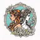 duality Athena and aphrodite tattoo tattoo design idea