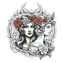 duality Athena and aphrodite tattoo tattoo design idea