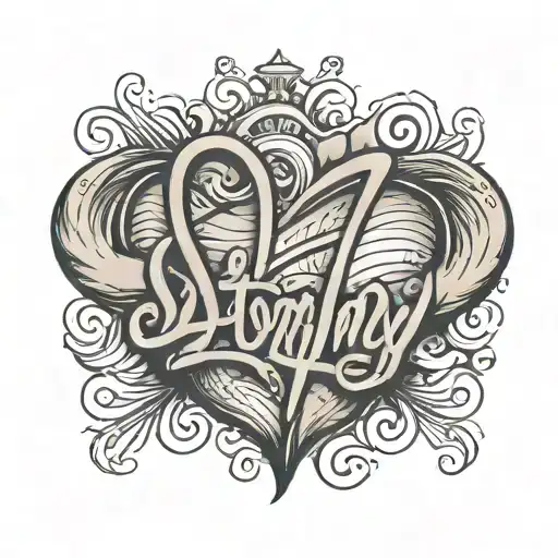 HEARTBEAT WITH NAME "Stormy" written in cursive  tattoo design idea