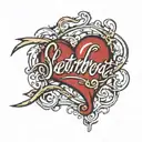 HEARTBEAT WITH NAME "Stormy" written in cursive  tattoo design idea