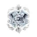 right a wolf, up a phoenix, yin yang in center and dragon left tattoo design idea