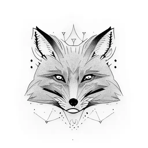 Angry fox tattoo design idea
