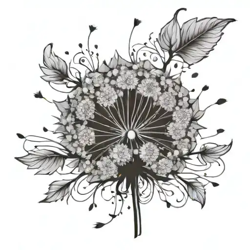 dandelion transforming tattoo design idea