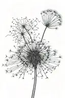 dandelion transforming tattoo design idea