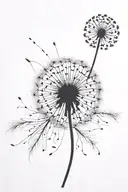 dandelion transforming tattoo design idea