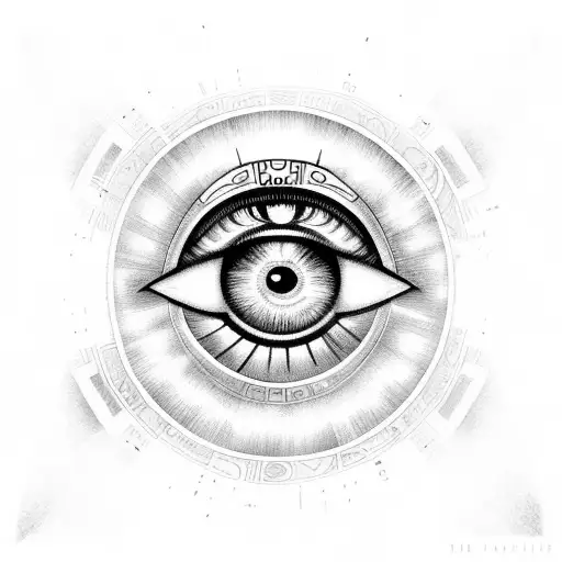 the eye of ra with infinity symbolism tattoo design idea