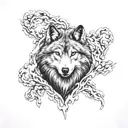 wolf in sheep clothing with fire  tattoo design idea