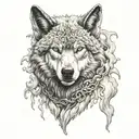 wolf in sheep clothing with fire  tattoo design idea