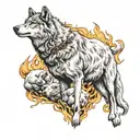 wolf in sheep clothing with fire  tattoo design idea