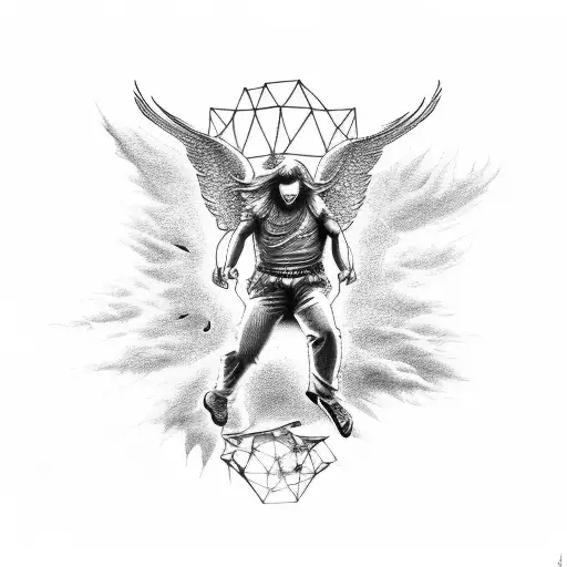 icarus falling tattoo design idea