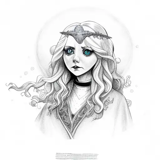 Luna Lovegood in Ravenclaw robes tattoo design idea