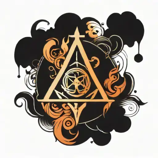 god symbol in alchemy tattoo design idea