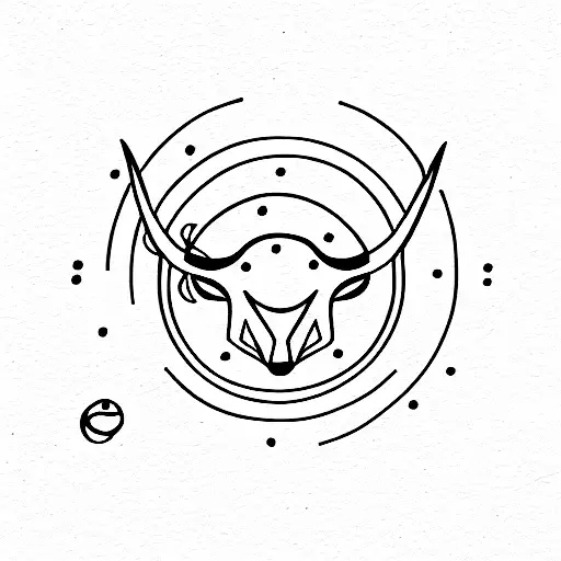 moon with Taurus  tattoo design idea