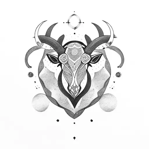 moon with Taurus  tattoo design idea