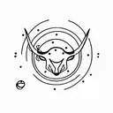 moon with Taurus  tattoo design idea