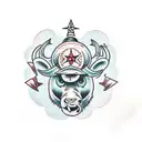 moon with Taurus  tattoo design idea