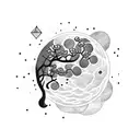 moon with Taurus  tattoo design idea