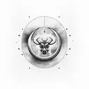 moon with Taurus  tattoo design idea
