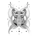 moon with Taurus  tattoo design idea
