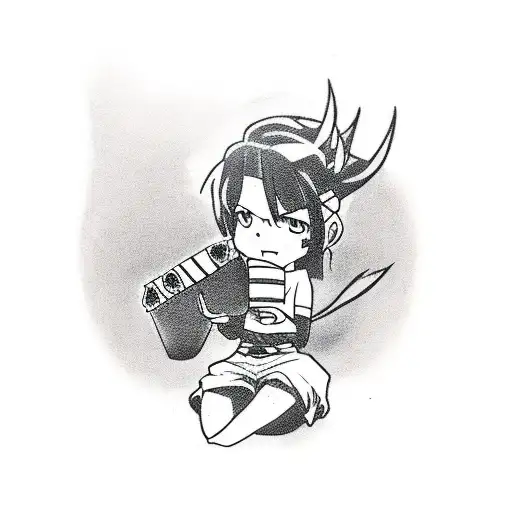 A collection of anime characters sitting in a cinema watching a movie tattoo design idea