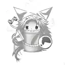 A collection of anime characters sitting in a cinema watching a movie tattoo design idea