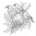 feathers and birds tattoo design idea