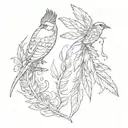 feathers and birds tattoo design idea