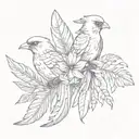 feathers and birds tattoo design idea