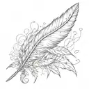 feathers and alternately placed tattoo design idea