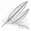 feathers and alternately placed tattoo design idea
