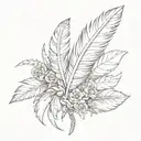 feathers and alternately placed tattoo design idea