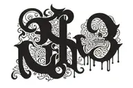 sinner written tattoo design idea