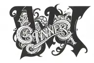 sinner written tattoo design idea