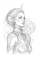 android woman tattoo design idea
