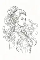 android woman tattoo design idea