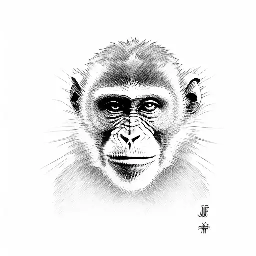 Monkey with Jul Sign Marseille  tattoo design idea