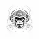 Monkey with Jul Sign Marseille  tattoo design idea