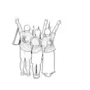 a group of people in t - shirts tattoo design idea