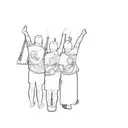 a group of people in t - shirts tattoo design idea