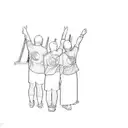 a group of people in t - shirts tattoo design idea