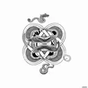 Combine a horse and snake in a yin and yang symbol tattoo design idea