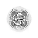 Combine a horse and snake in a yin and yang symbol tattoo design idea