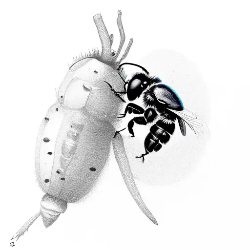 male carpenter bee covered in pollen tattoo design idea