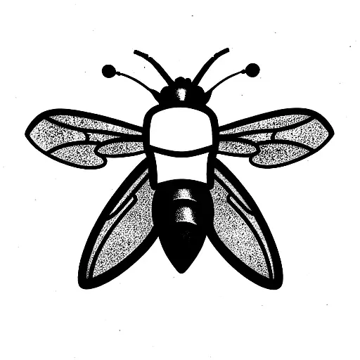 male carpenter bee covered in pollen tattoo design idea