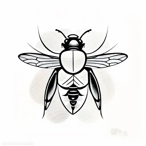 male carpenter bee covered in pollen tattoo design idea