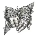 Two knuckles. One big one small tattoo design idea