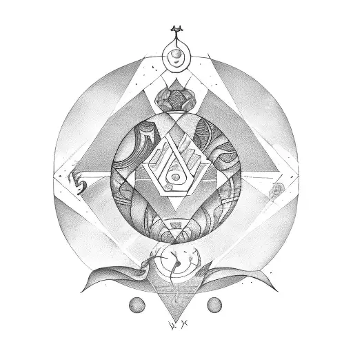 saggitarius astrology sign tattoo design idea