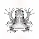 enigmatic psychedelic celestial frog tattoo design idea