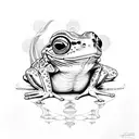 enigmatic psychedelic celestial frog tattoo design idea