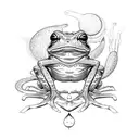 enigmatic psychedelic celestial frog tattoo design idea